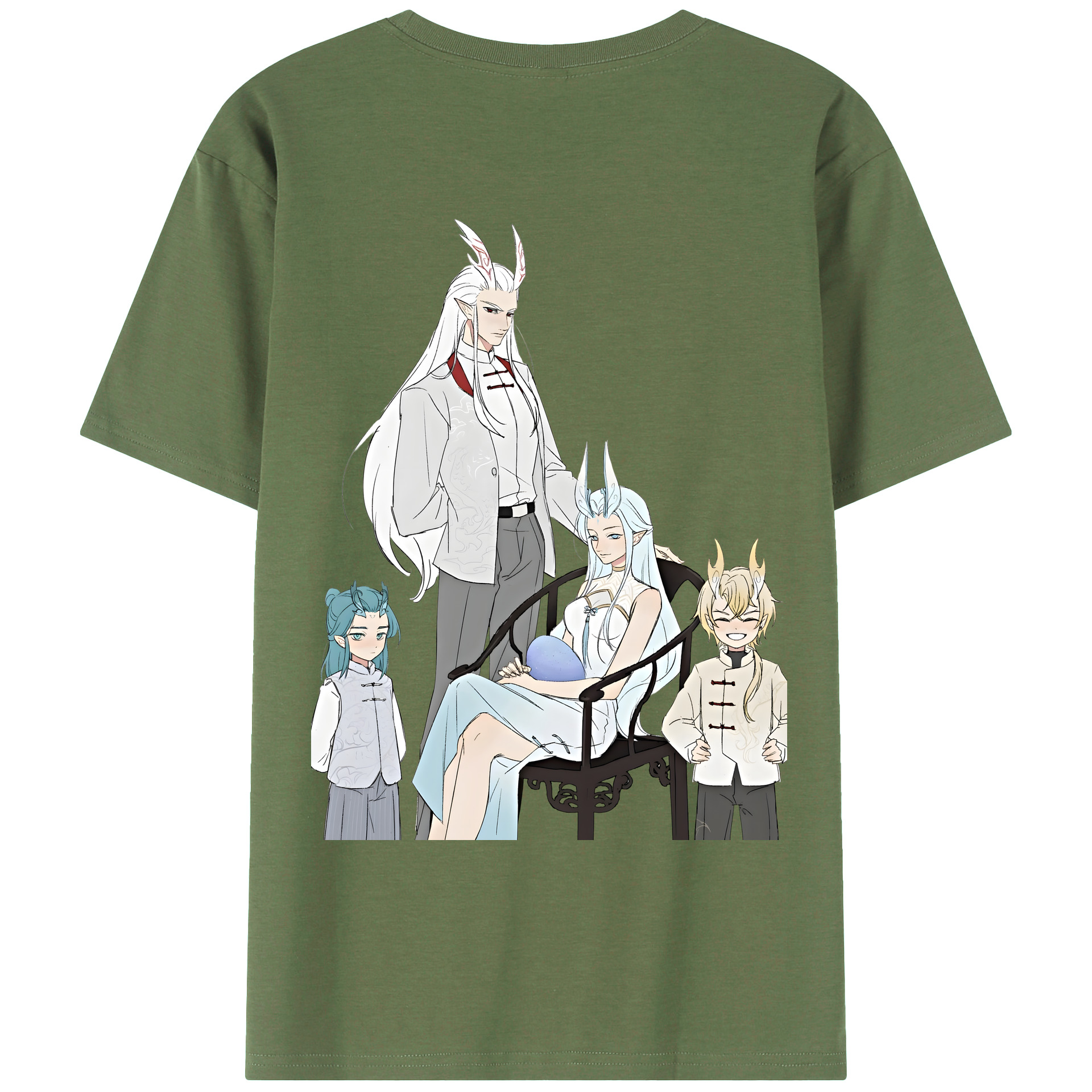 （画像用） Ne Zha 2 ナタ 魔童の大暴れ 綿100％ メンズ半袖Tシャツ（バックプリント） 通気性